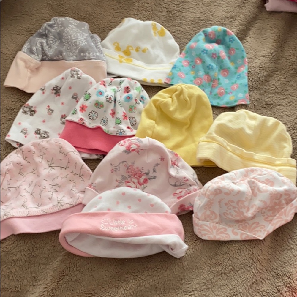 11 baby girl hats. Bundle or separate.